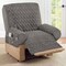 Collections Etc Diamond-Shape Quilted Stretch Recliner Cover with Storage Pockets - Furniture Protector